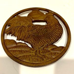 Trivet Hot Plate Rooster 7” Metal